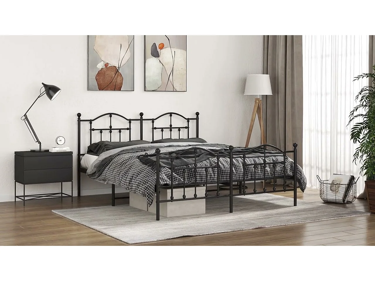 Ersatz-Kopfteil Metall Schwarz 135 cm