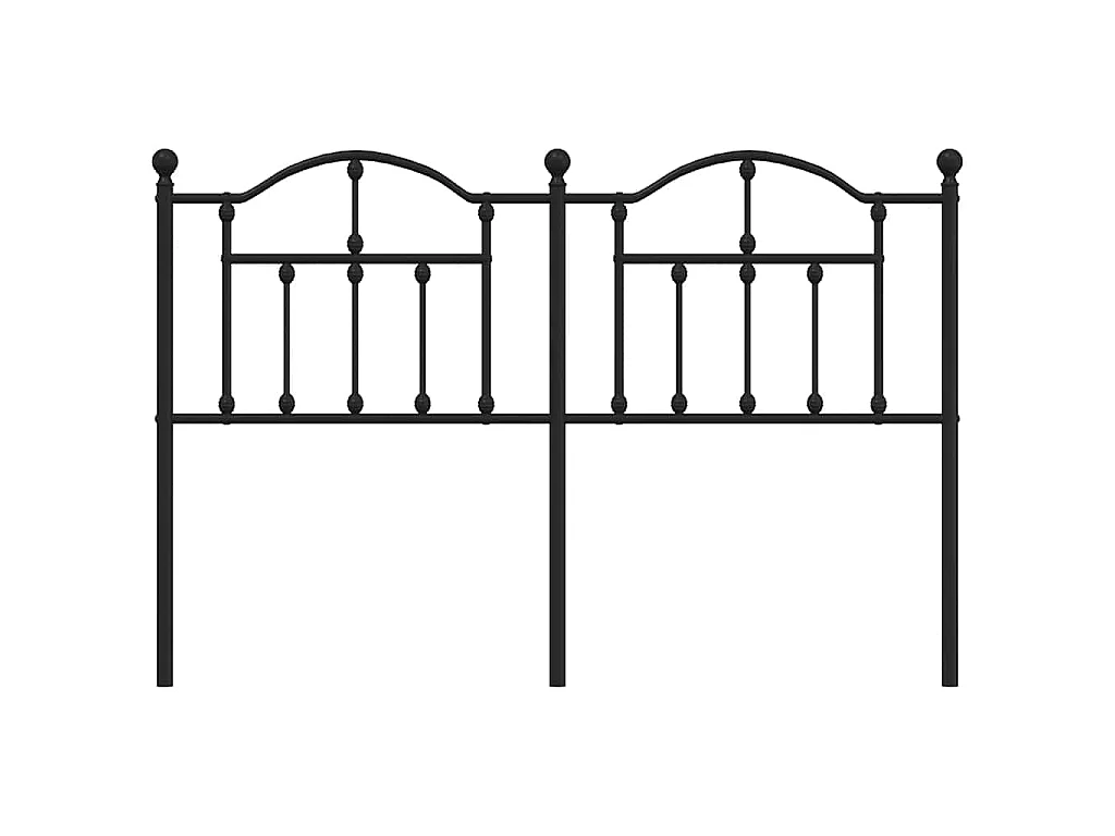 Tête de lit de remplacement métal noir 135 cm