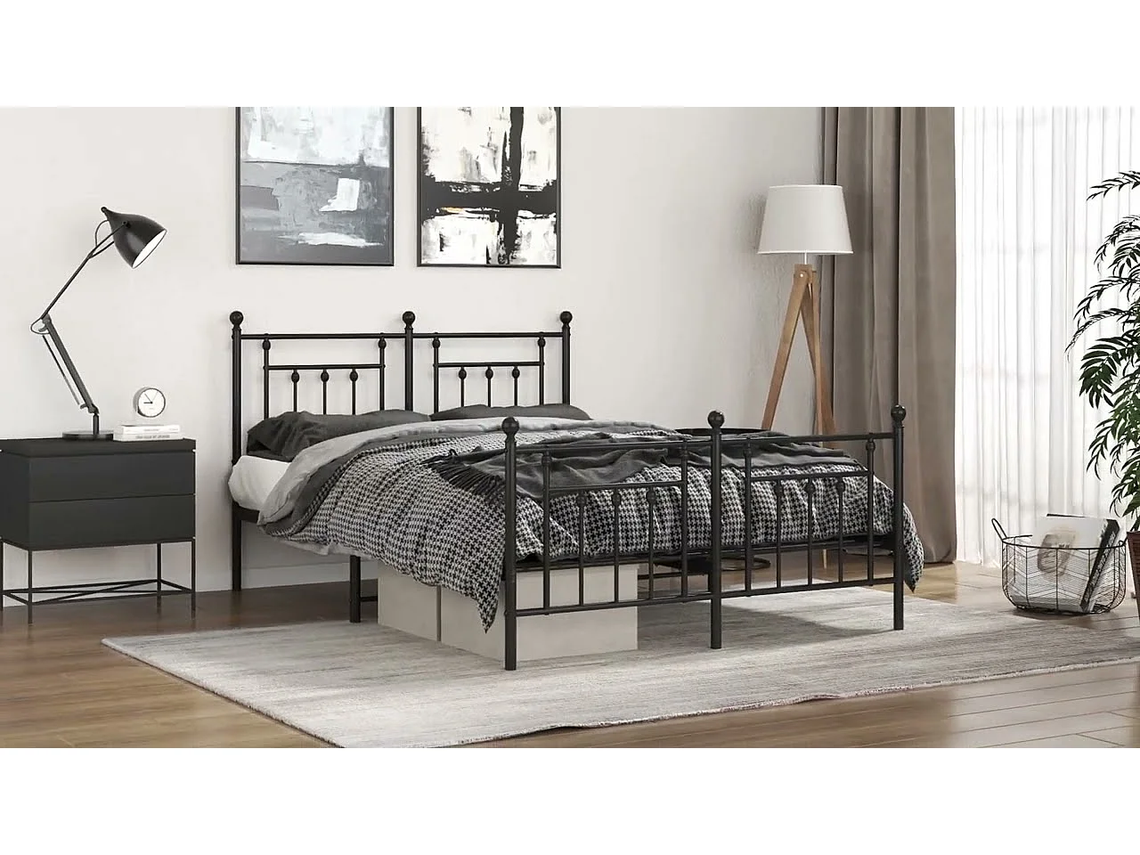 Tête de lit métal blanc 135 cm