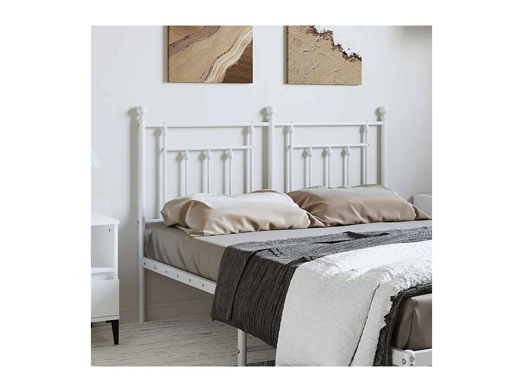 Tête de lit métal blanc 135 cm