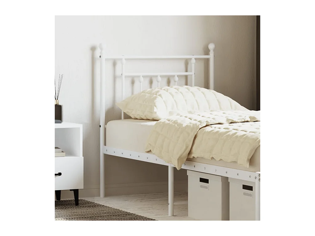 Tête de lit métal blanc 75 cm