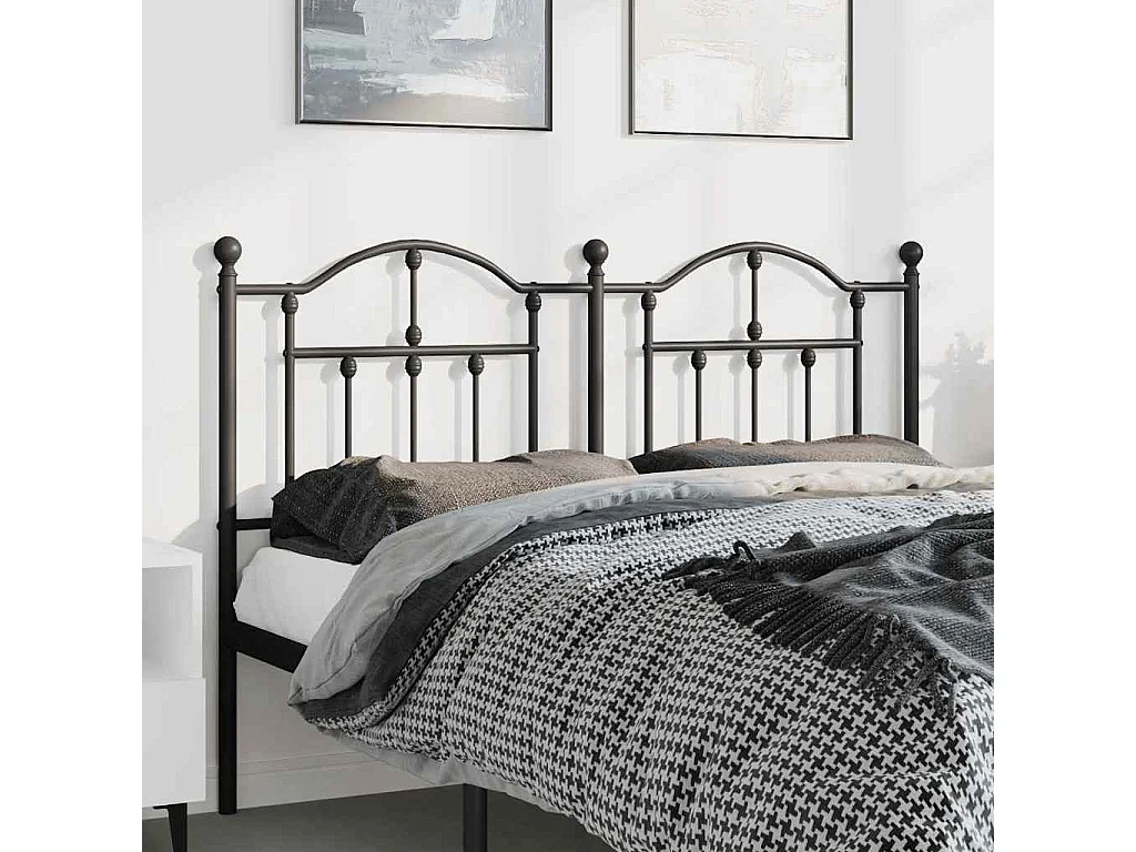 Tête de lit de remplacement métal noir 150 cm