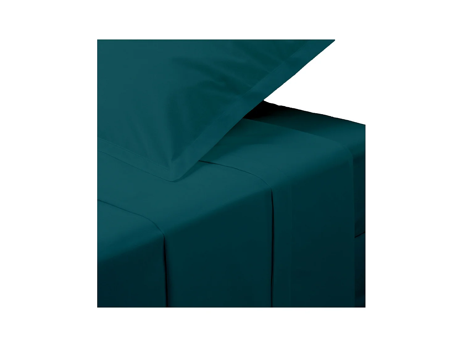 Drap Plat 2 Personnes "Percale" 240x290cm Bleu Egéen