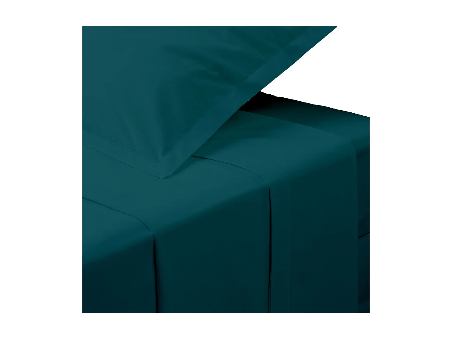 Drap Plat 2 Personnes "Percale" 240x290cm Bleu Egéen