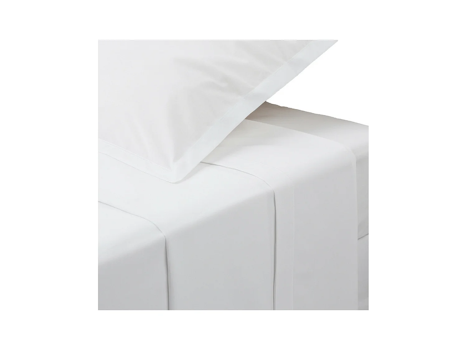 Drap Plat 2 Personnes "Percale" 240x290cm Blanc