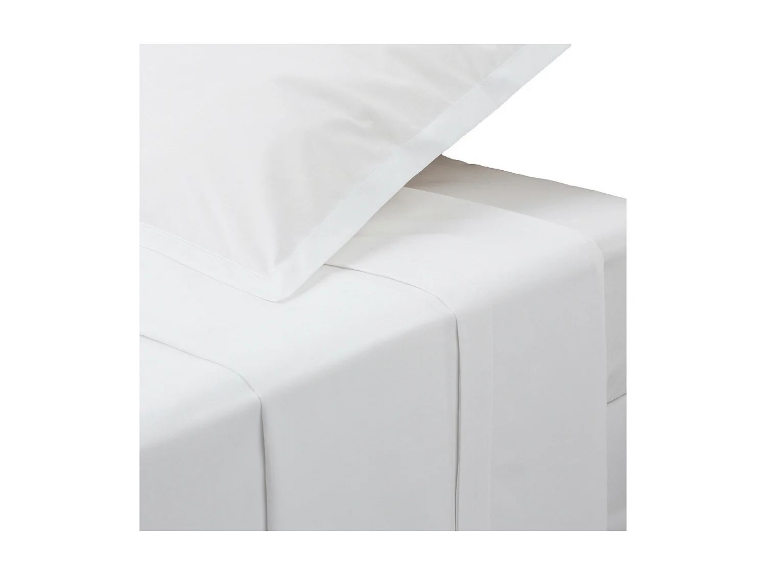 Drap Plat 2 Personnes "Percale" 240x290cm Blanc