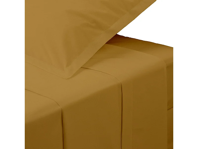 Drap Plat 1 Personne "Percale" 180x290cm Mordoré