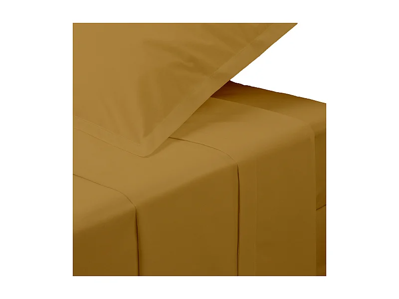 Drap Plat 2 Personnes "Percale" 240x290cm Mordoré
