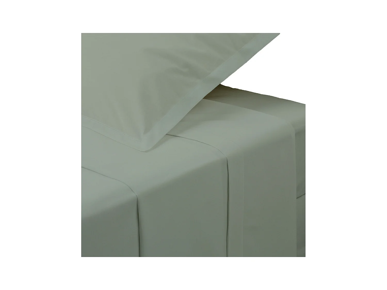 Drap Plat 1 Personne "Percale" 180x290cm Vert Tilleul