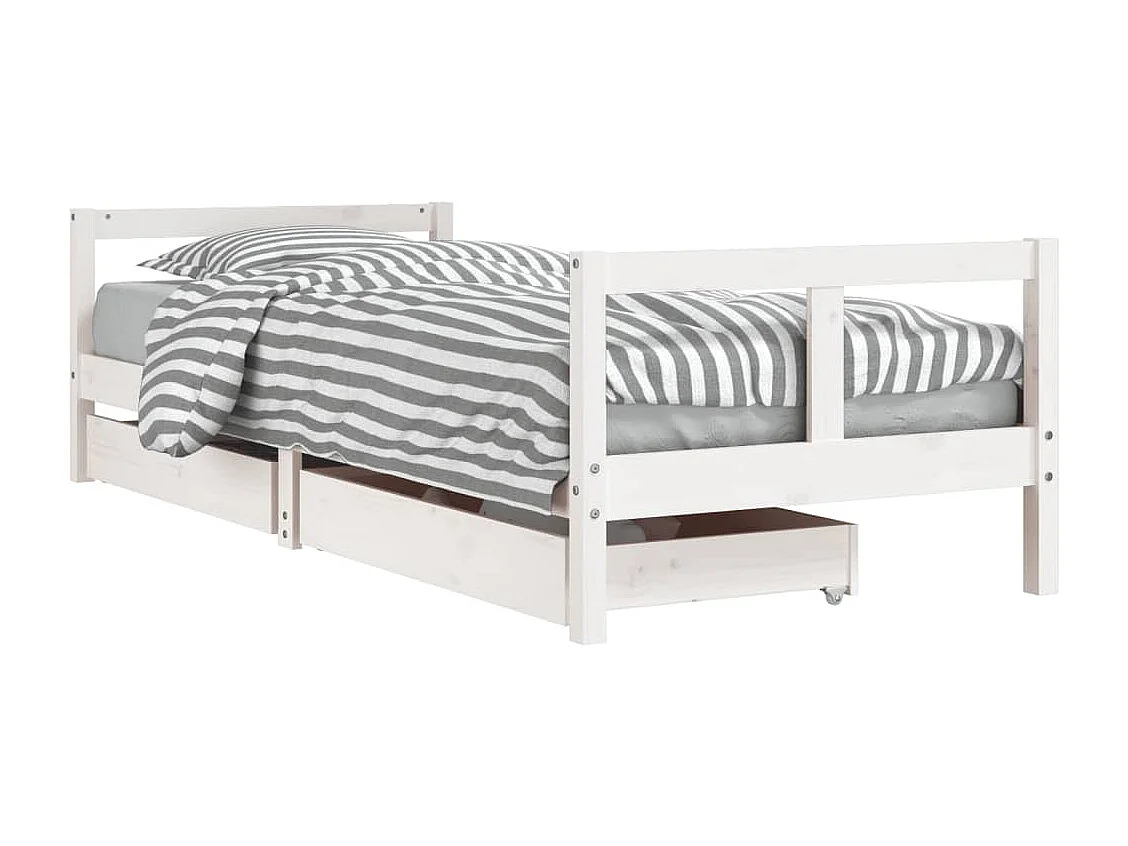 Estructura cama niños con cajones madera pino blanco 80x200 cm