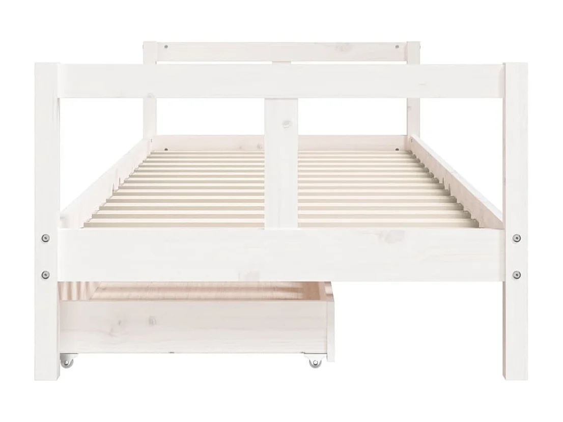 Estructura cama niños con cajones madera pino blanco 80x200 cm