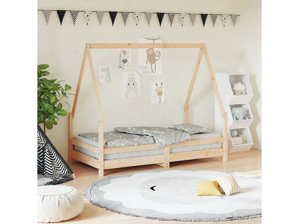 Cadre de lit pour enfant 80x160 cm bois de pin massif