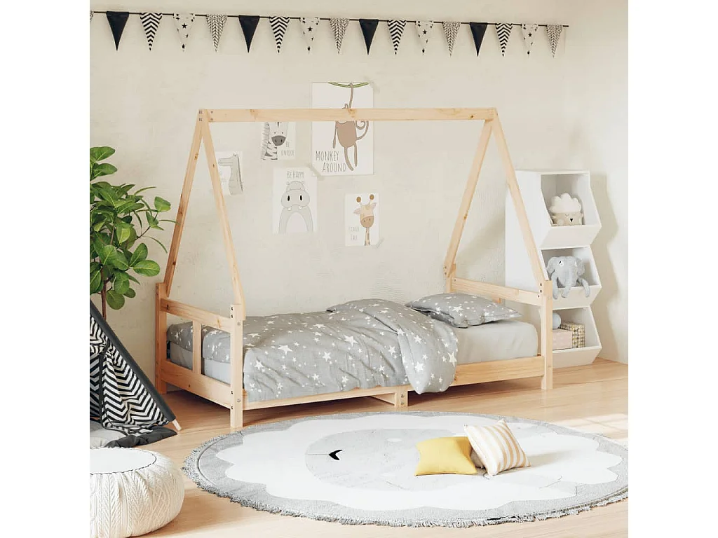 Cadre de lit pour enfant 80x160 cm bois de pin massif