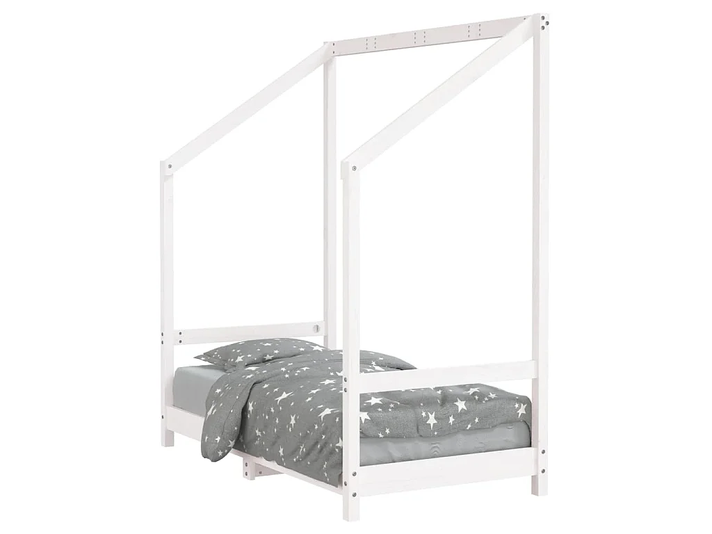 Cadre de lit pour enfant blanc 70x140 cm bois de pin massif