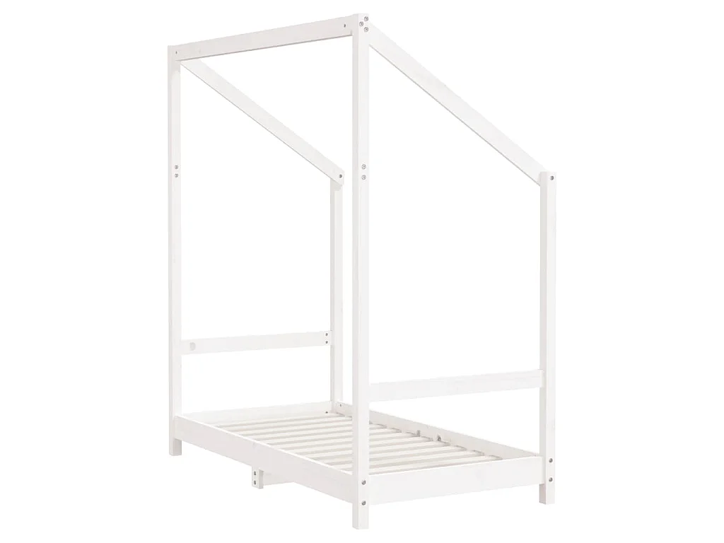 Cadre de lit pour enfant blanc 70x140 cm bois de pin massif