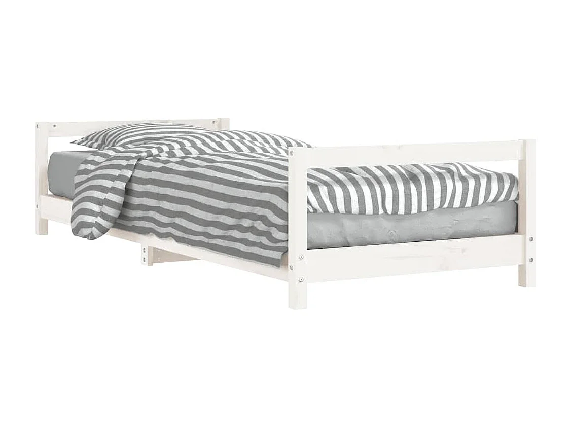 Kinderbedframe 90x190 cm massief grenenhout wit