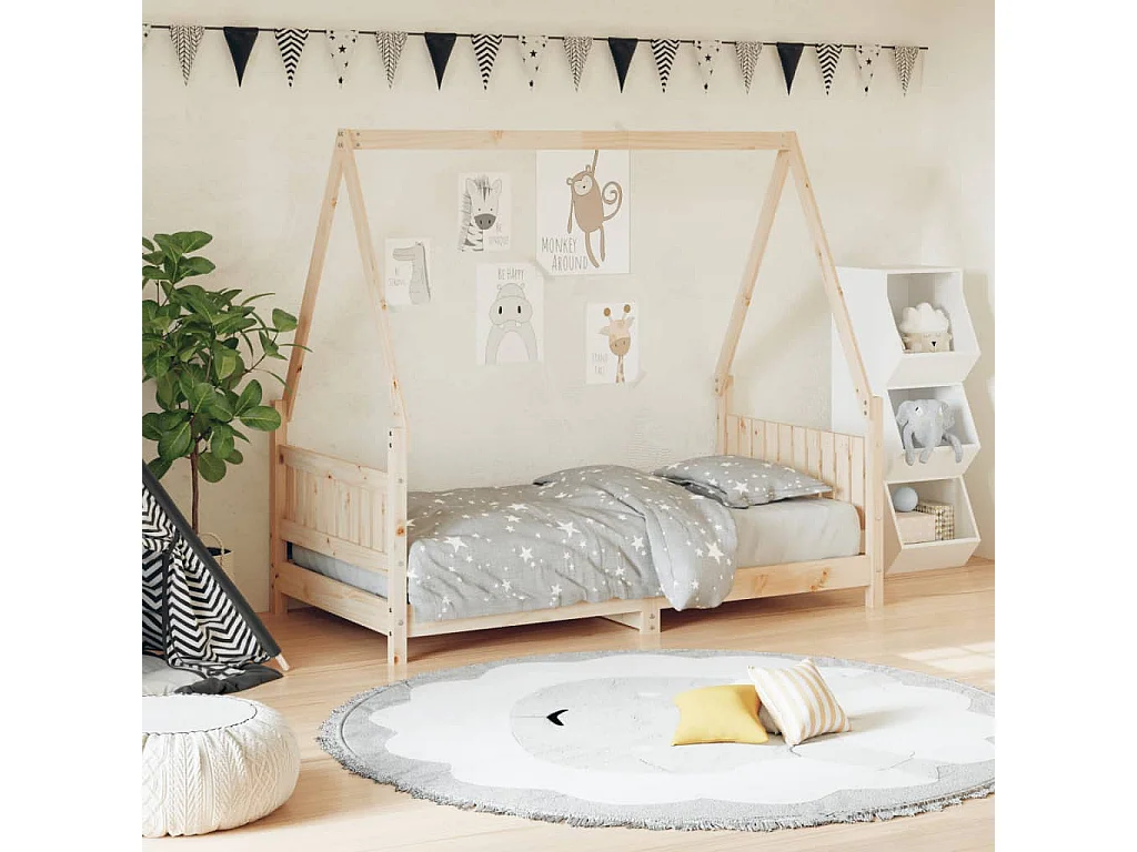 Kinderbedframe 80x160 cm massief grenenhout