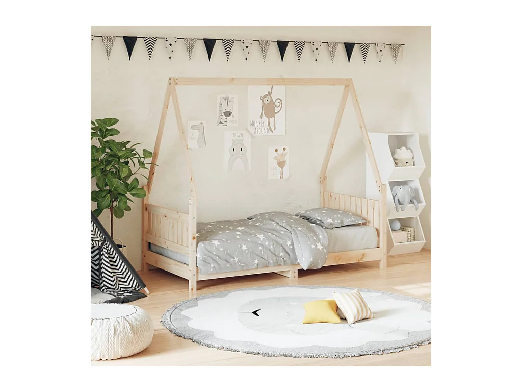 Cadre de lit pour enfant 80x160 cm bois de pin massif