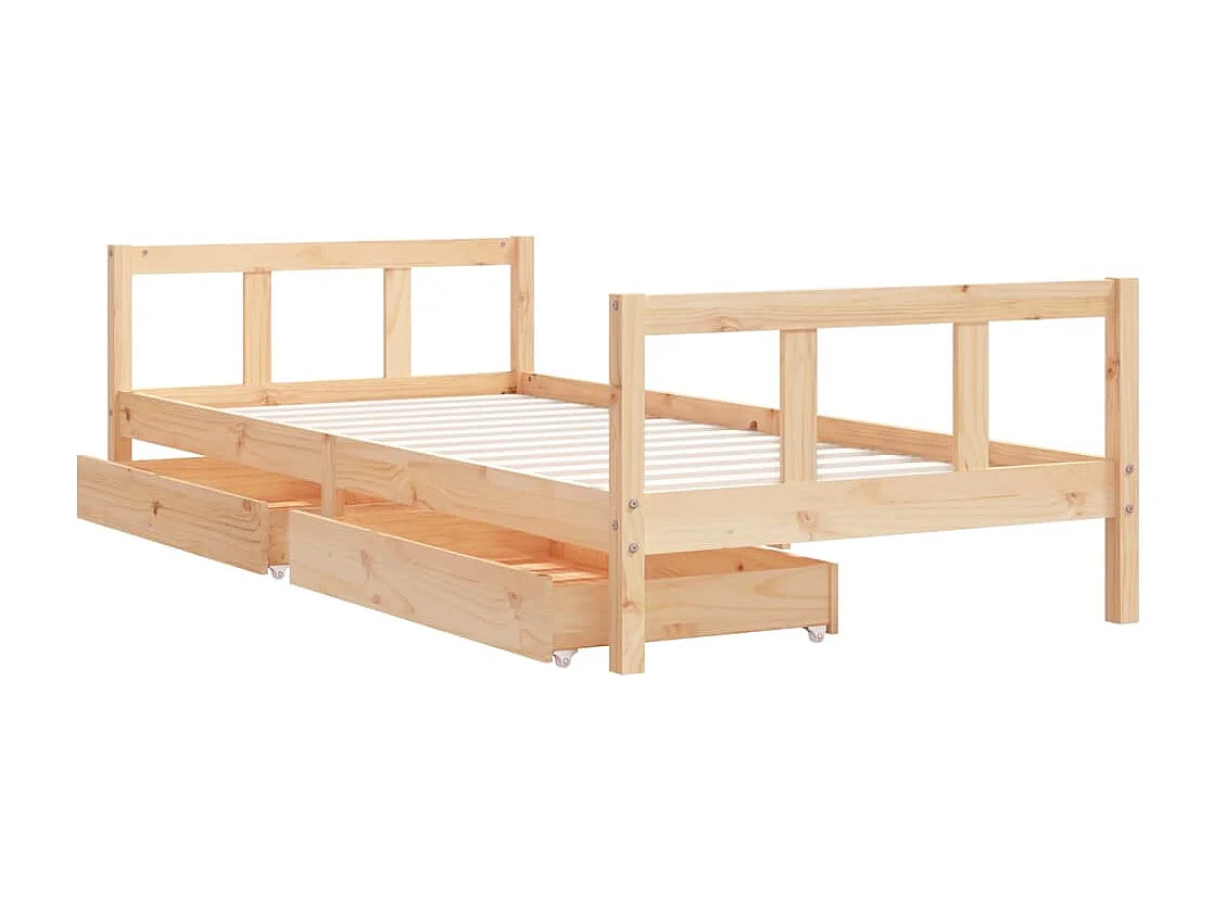 Kinderbett mit Schubladen 90x200 cm Massivholz Kiefer