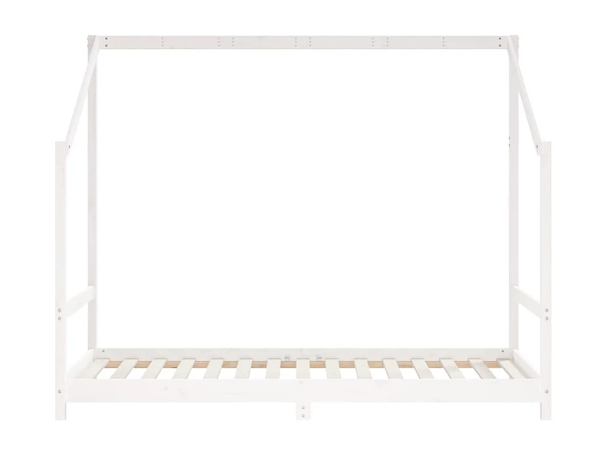 Kinderbedframe 90x190 cm massief grenenhout wit