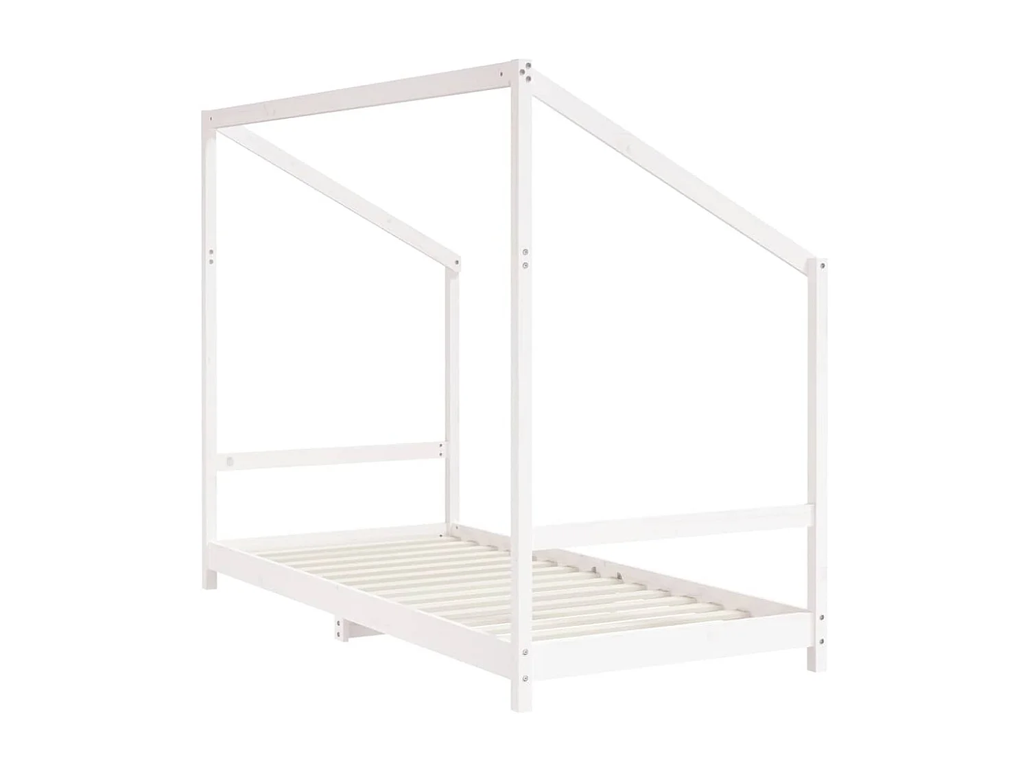 Kinderbedframe 90x190 cm massief grenenhout wit