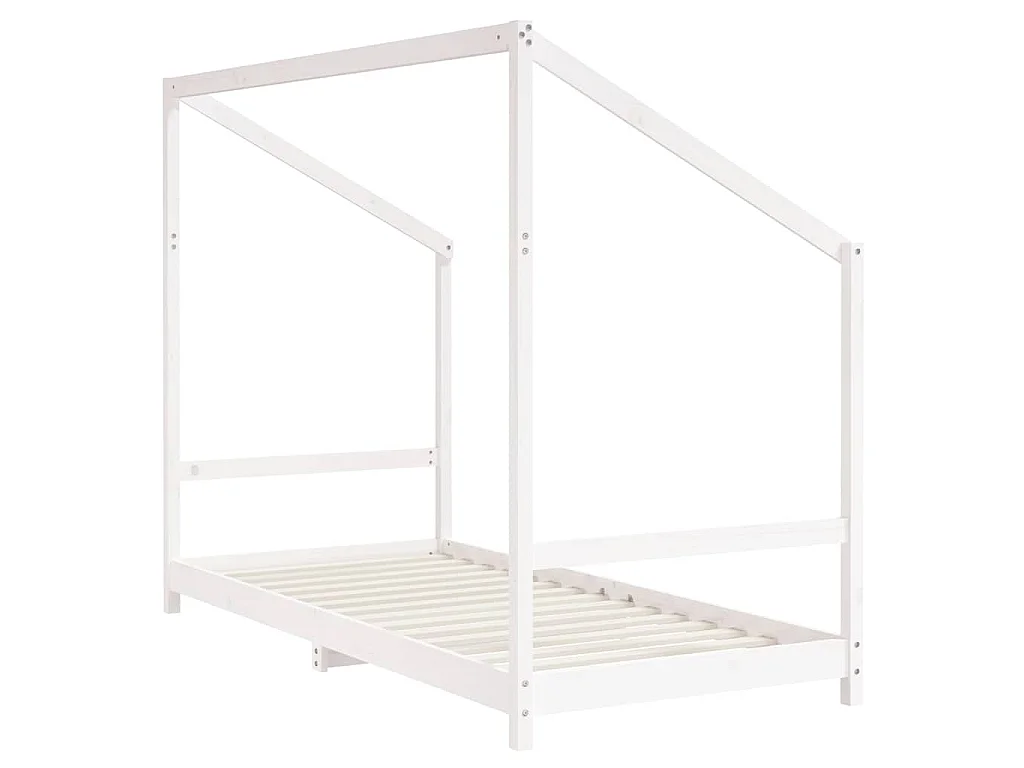 Cadre de lit pour enfants blanc 90x190 cm bois de pin massif