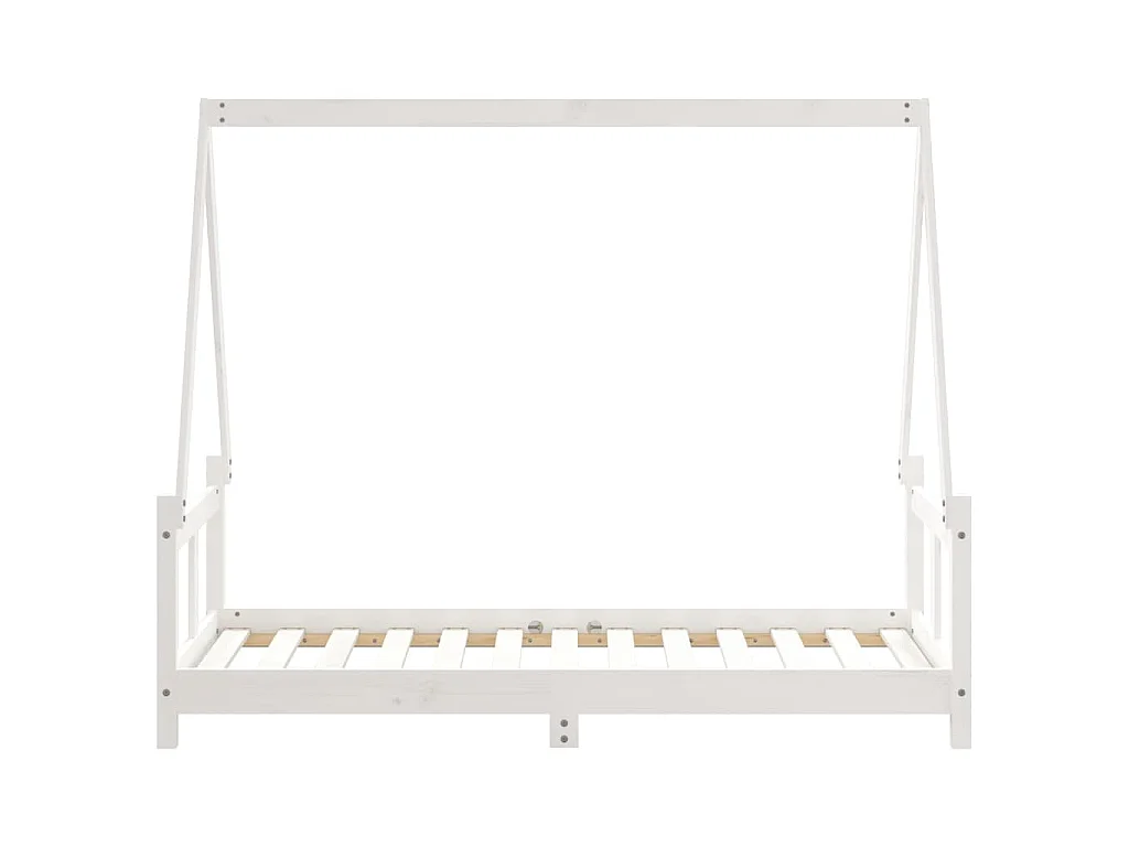 Cadre de lit pour enfant blanc 80x160 cm bois de pin massif