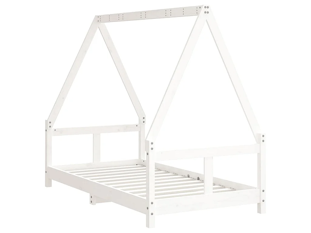 Cadre de lit pour enfant blanc 80x160 cm bois de pin massif