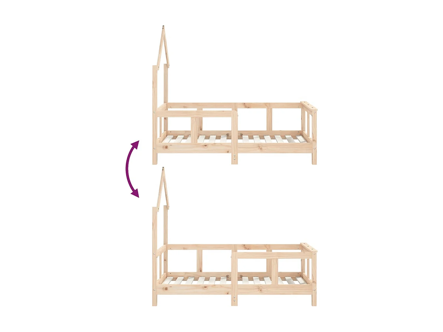Cadre de lit pour enfant 70x140 cm bois de pin massif