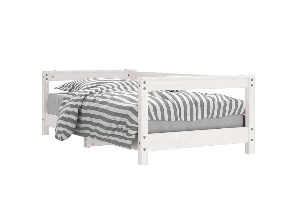 Cadre de lit pour enfant blanc 70x140 cm bois de pin massif