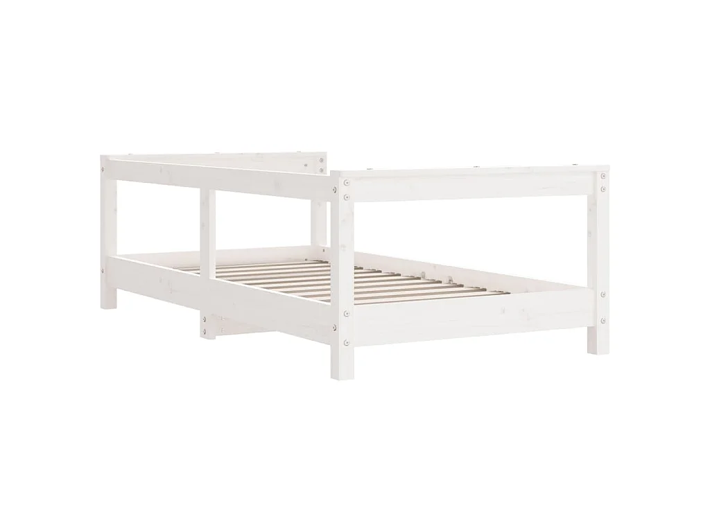 Cadre de lit pour enfant blanc 70x140 cm bois de pin massif
