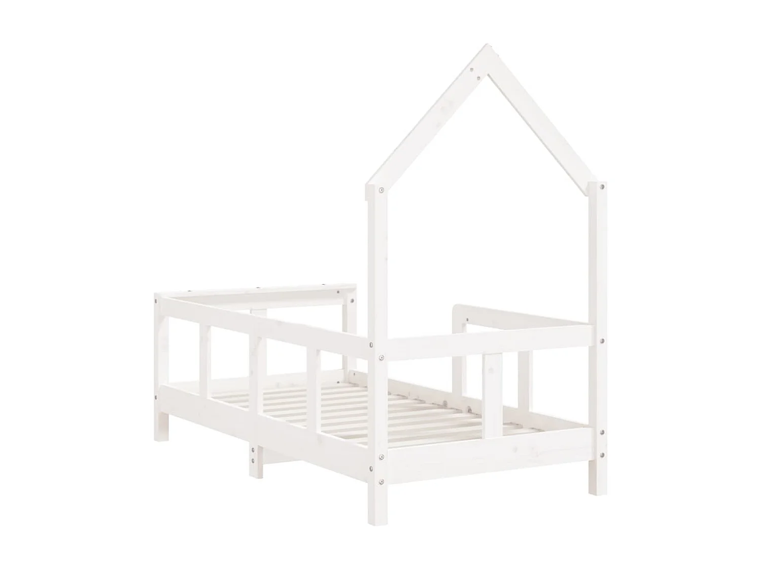 Kinderbedframe 70x140 cm massief grenenhout wit