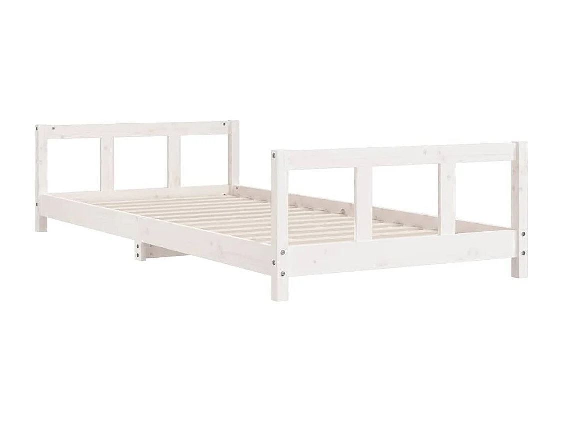 Cadre de lit pour enfants blanc 90x190 cm bois de pin massif