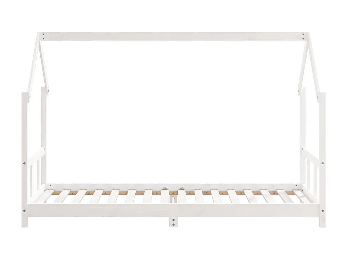 Kinderbett Weiß 90x200 cm Massivholz Kiefer