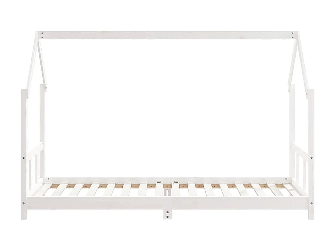 Kinderbedframe 90x200 cm massief grenenhout wit