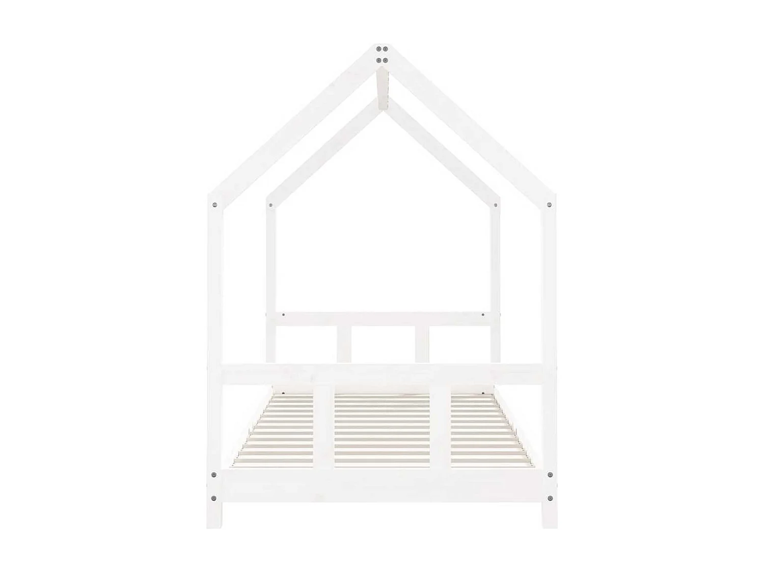 Kinderbedframe 90x200 cm massief grenenhout wit