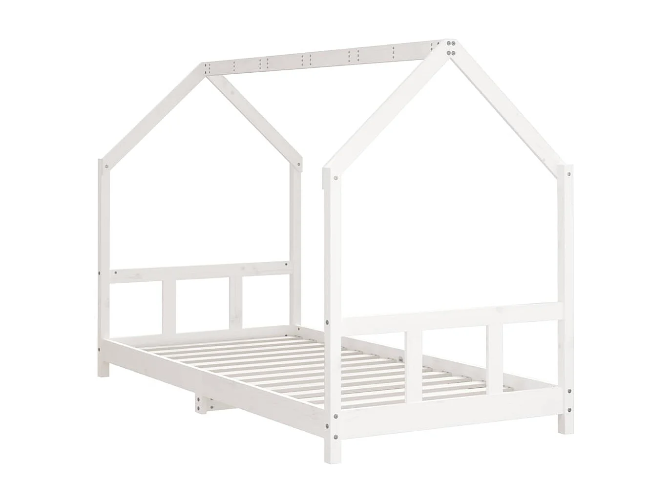 Kinderbedframe 90x200 cm massief grenenhout wit