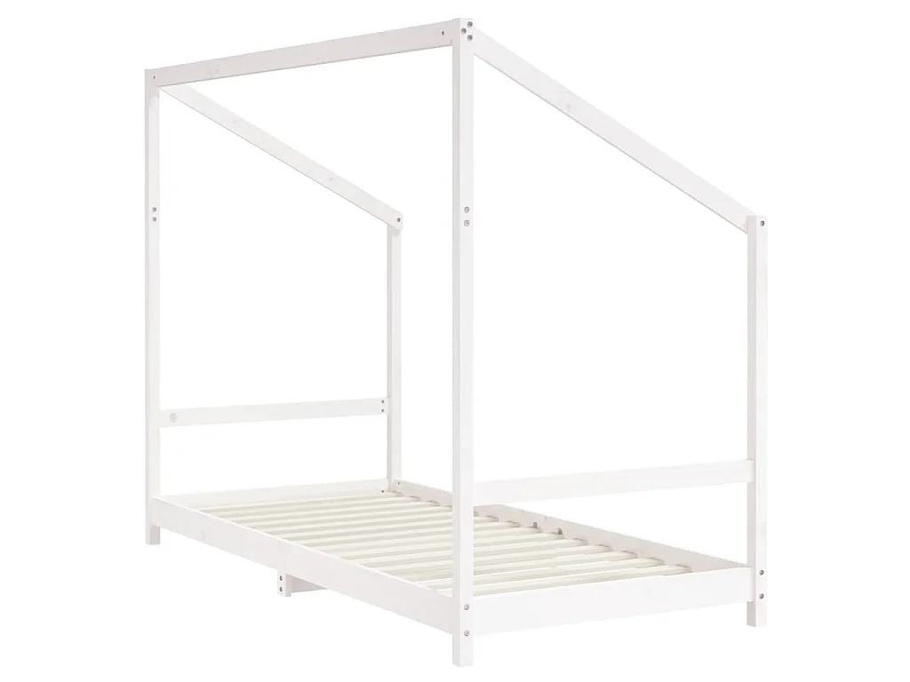 Giroletto per Bambini Bianco 90x200cm in Legno Massello di Pino