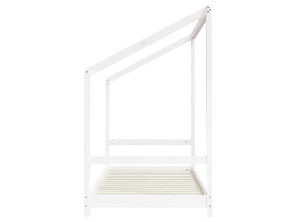 Cadre de lit pour enfants blanc 90x200 cm bois de pin massif