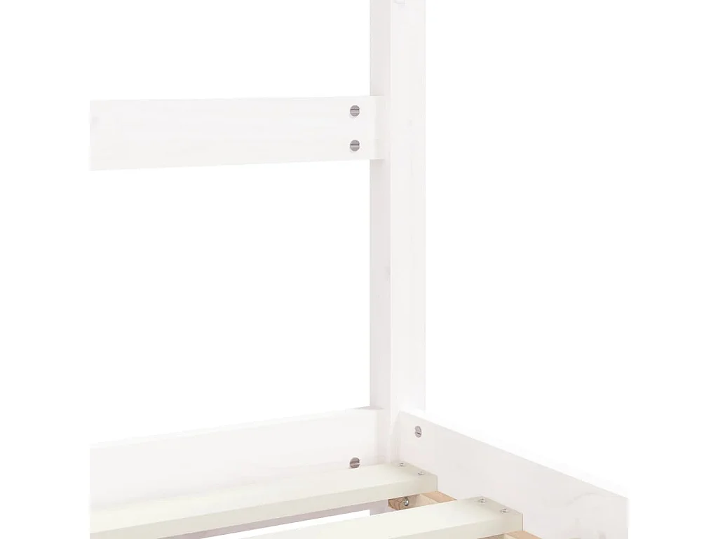 Cadre de lit pour enfants blanc 90x200 cm bois de pin massif