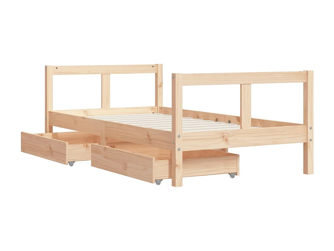 Estructura de cama infantil con cajones madera de pino 80x160cm