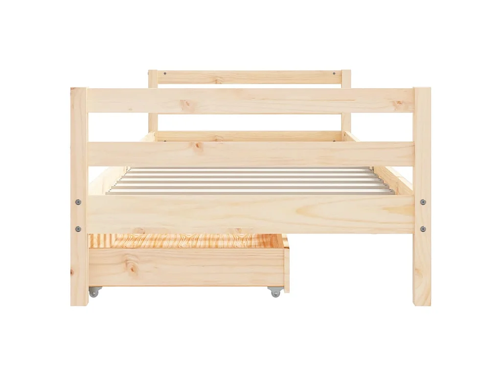 Cadre de lit pour enfants gris 80x200 cm bois de pin massif