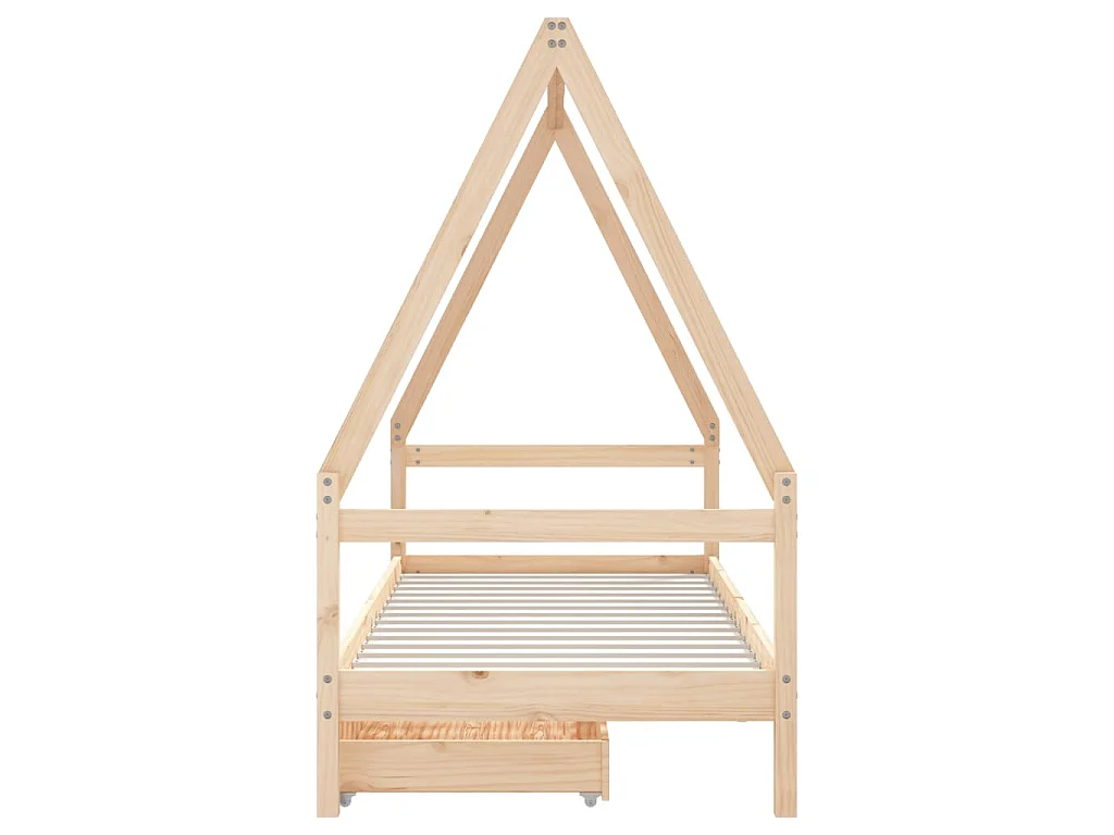 Cadre de lit pour enfants gris 80x200 cm bois de pin massif