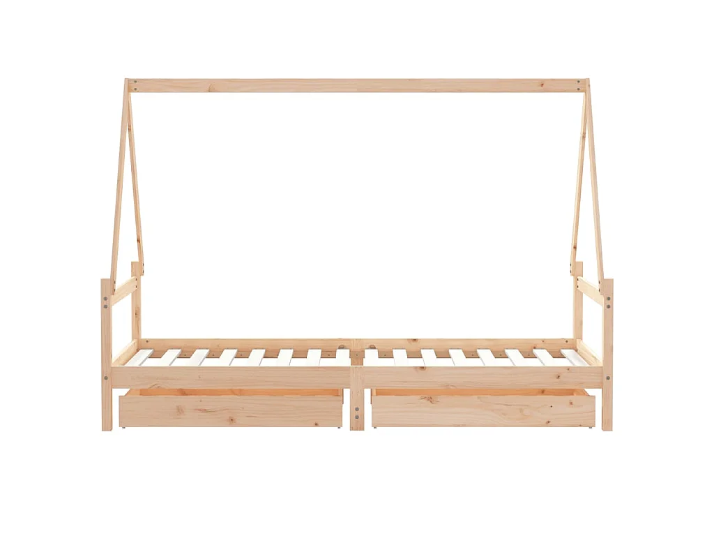 Cadre de lit pour enfants gris 80x200 cm bois de pin massif