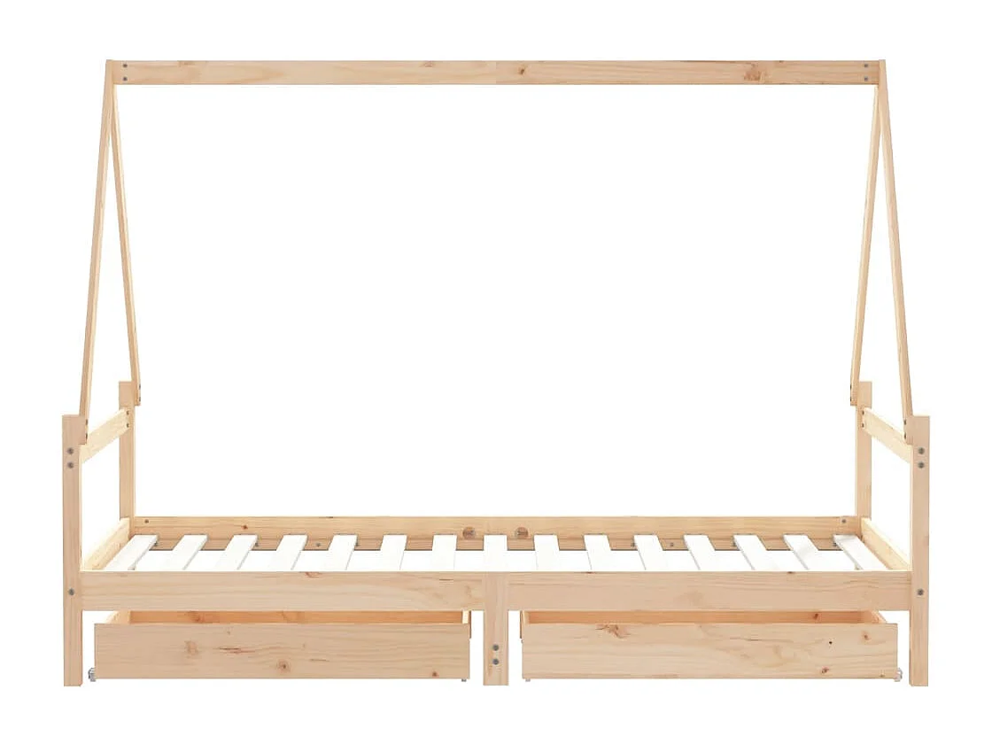 Estructura de cama infantil con cajones madera pino 90x190 cm