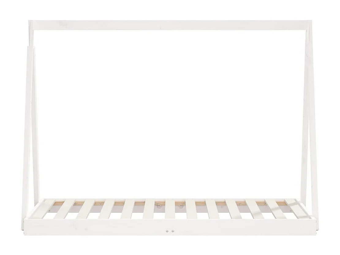 Kinderbedframe 80x160 cm massief grenenhout wit