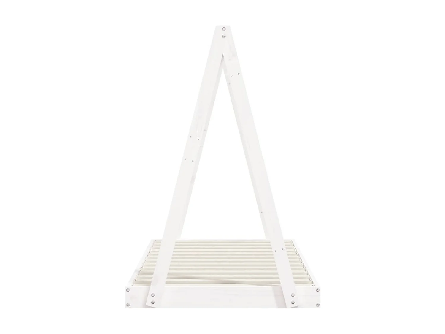 Kinderbedframe 80x160 cm massief grenenhout wit