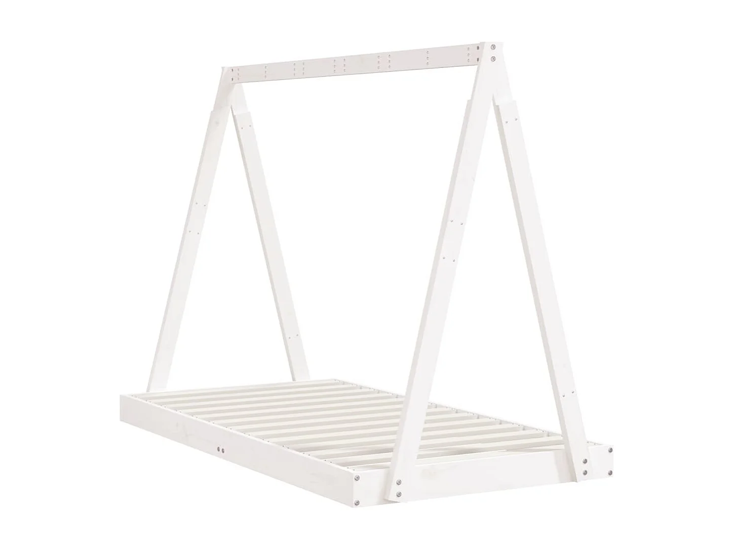 Kinderbedframe 80x160 cm massief grenenhout wit