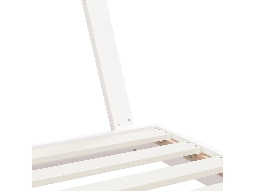 Kinderbedframe 80x160 cm massief grenenhout wit