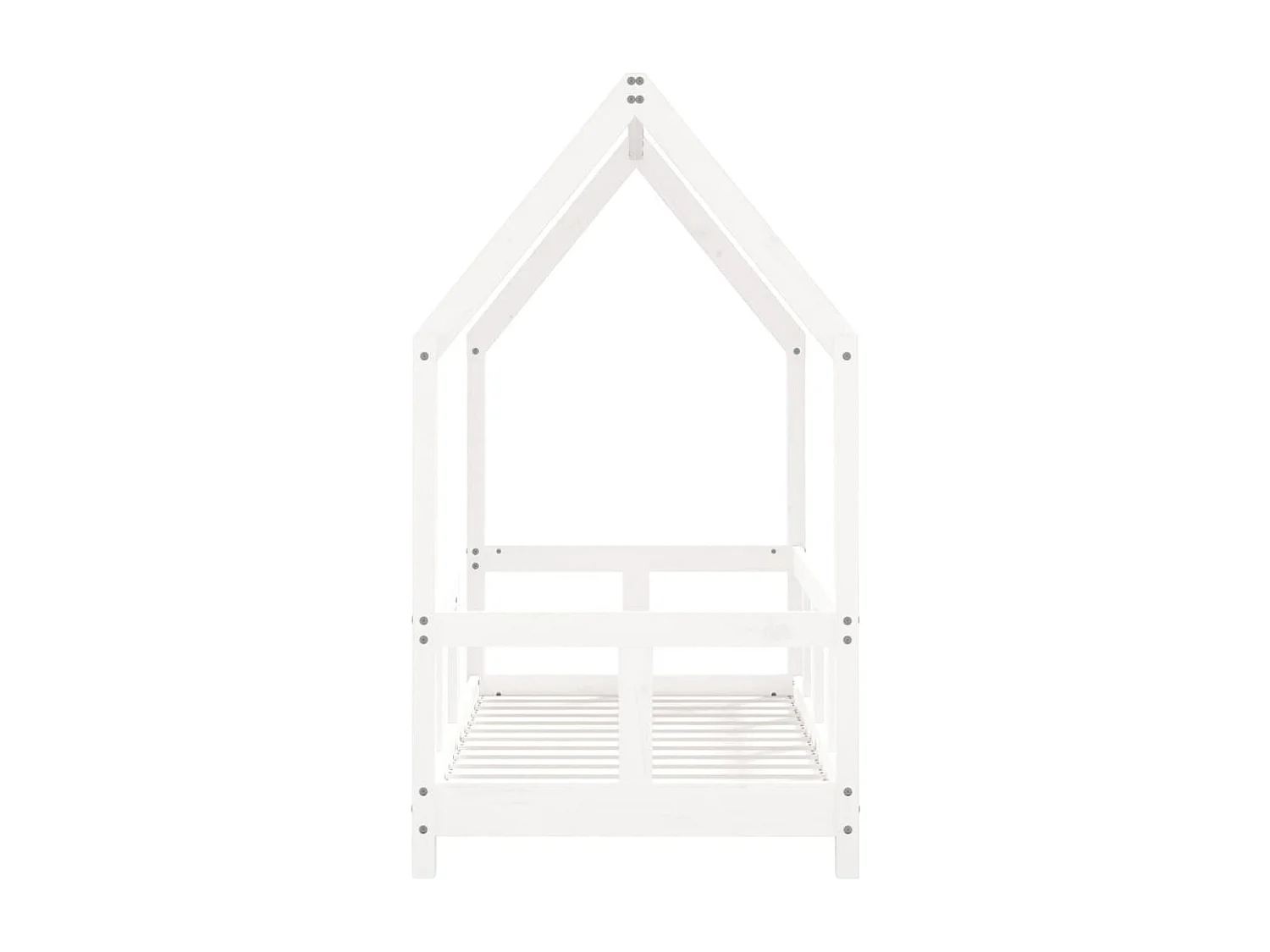 Giroletto per Bambini Bianco 70x140cm in Legno Massello di Pino